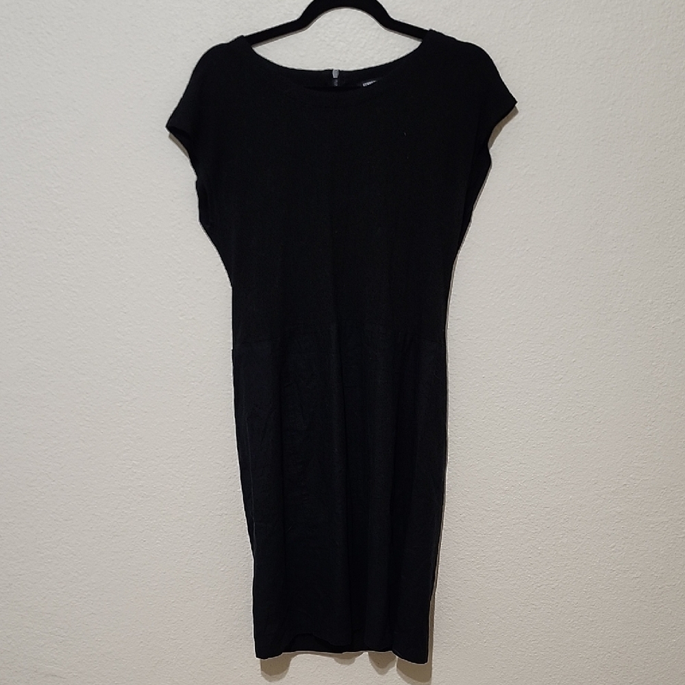 Kenneth Cole New York Black Sheath Midi Dress